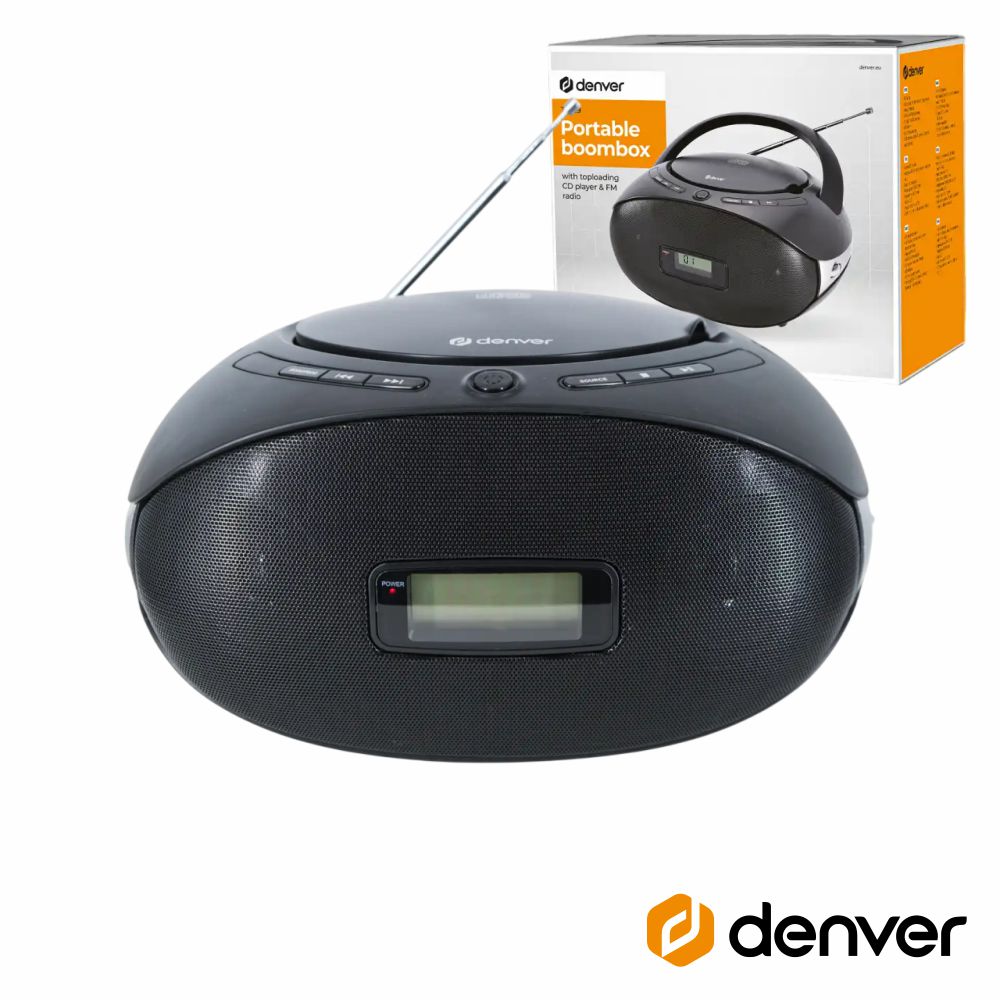 Rádio Portátil Fm/Cd/Aux Colunas 2X1W Denver - Tauu.pt