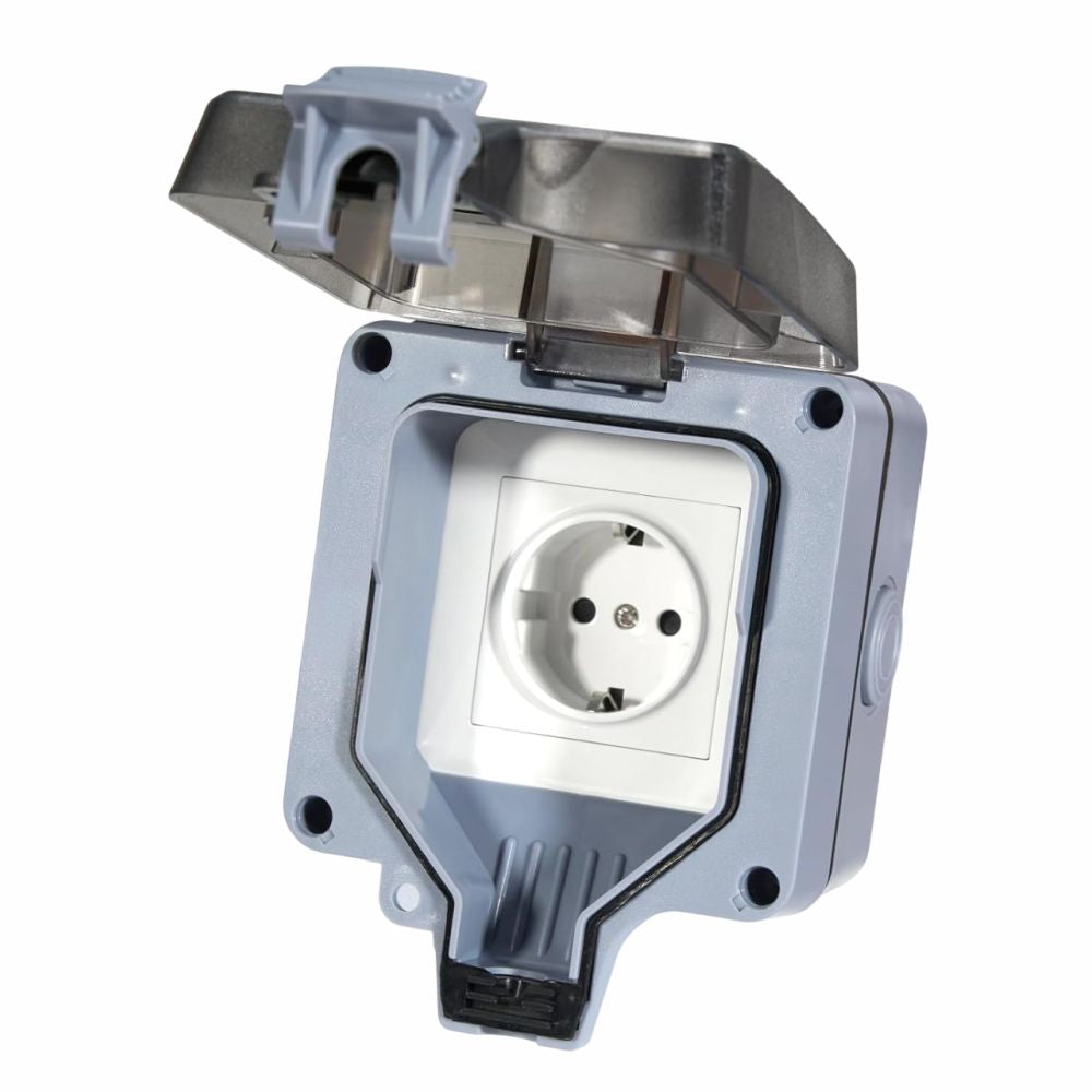 Tomada Elétrica Superfície 1X Schuko Ip66 - Tauu.pt