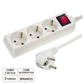 Tomada Elétrica C/ 3 Saídas Interruptor 3M - Tauu,pt
