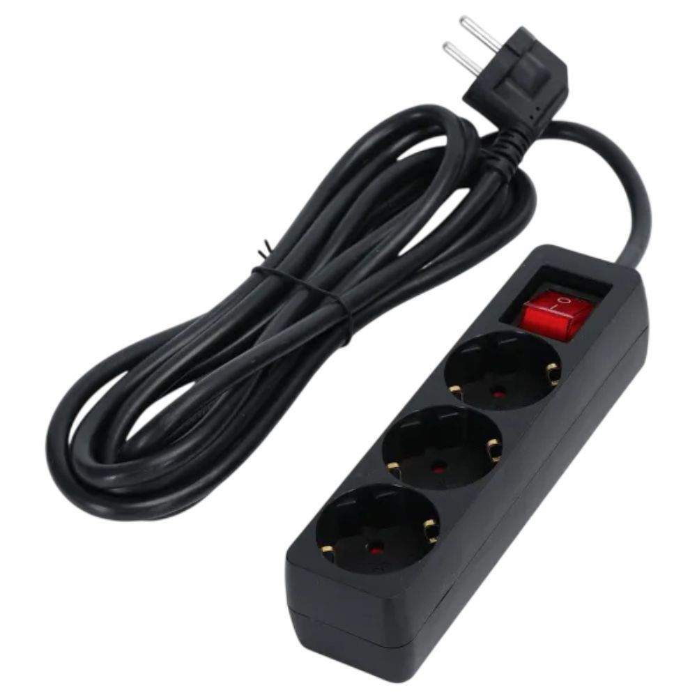 Extensão Elétrica 3X Schuko C/ Interruptor 3G1,5Mm² 3M - Tauu,pt