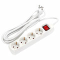 Tomada Elétrica C/ 4 Saídas Interruptor 1.5M Branco - Tauu.pt
