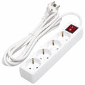 Tomada Elétrica C/ 4 Saídas Interruptor 3M Branco - Tauu.pt