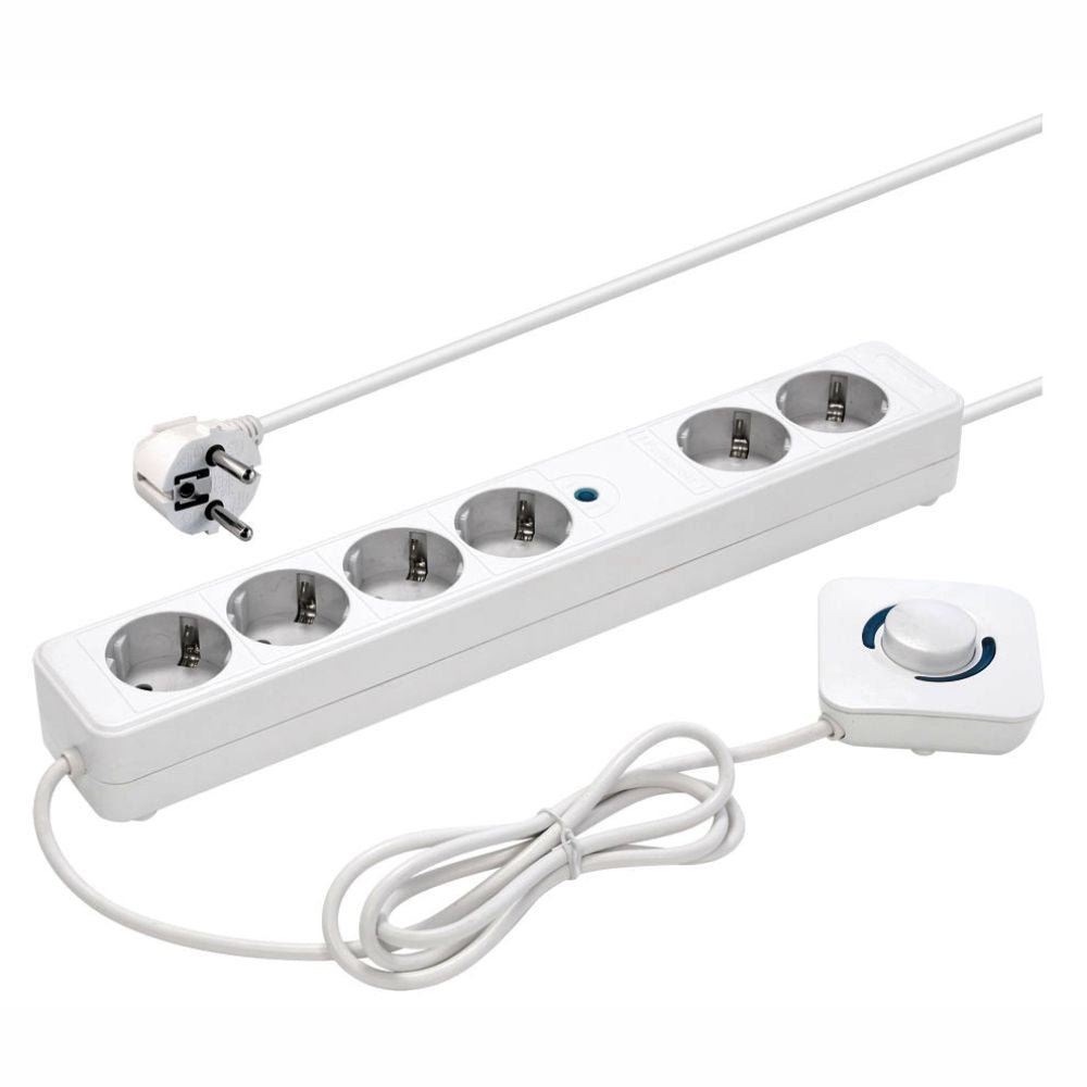 Extensão Elétrica 6X Schuko C/ Interruptor De Pé 1,5M - Tauu,pt