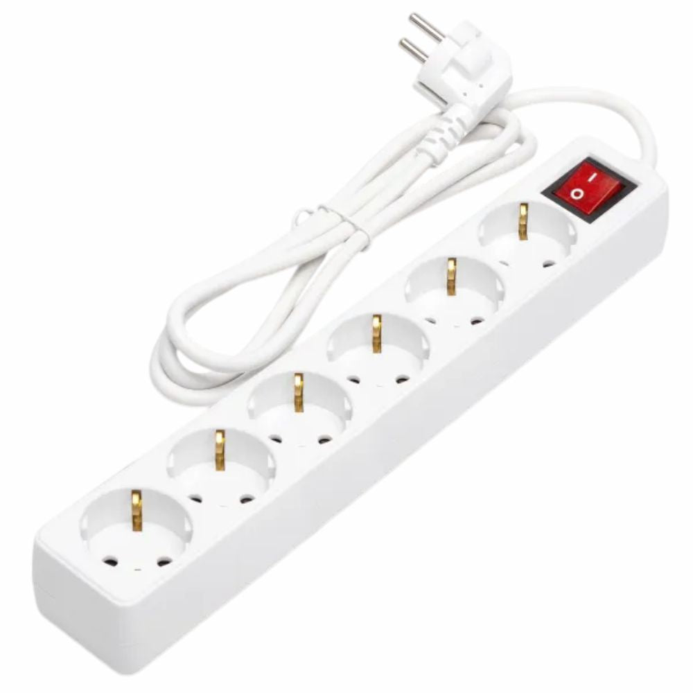 Tomada Elétrica C/ 6 Saídas Interruptor 1.5M - Tauu.pt
