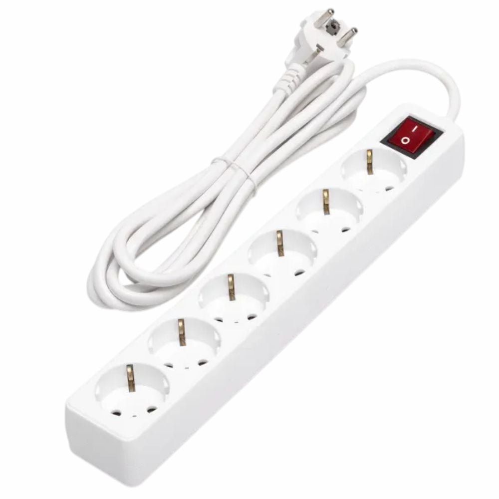 Tomada Elétrica C/ 6 Saídas Interruptor 3M - Tauu.pt