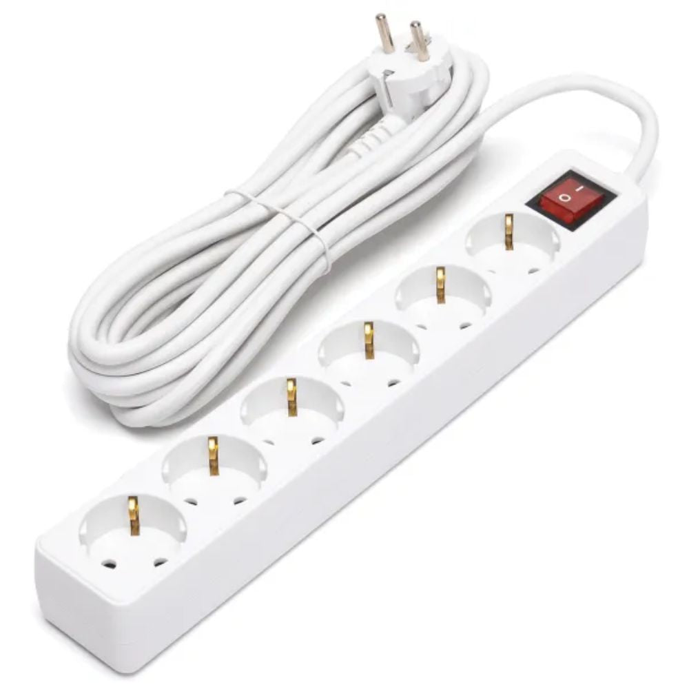 Tomada Elétrica C/ 6 Saídas Interruptor 5M - Tauu.pt