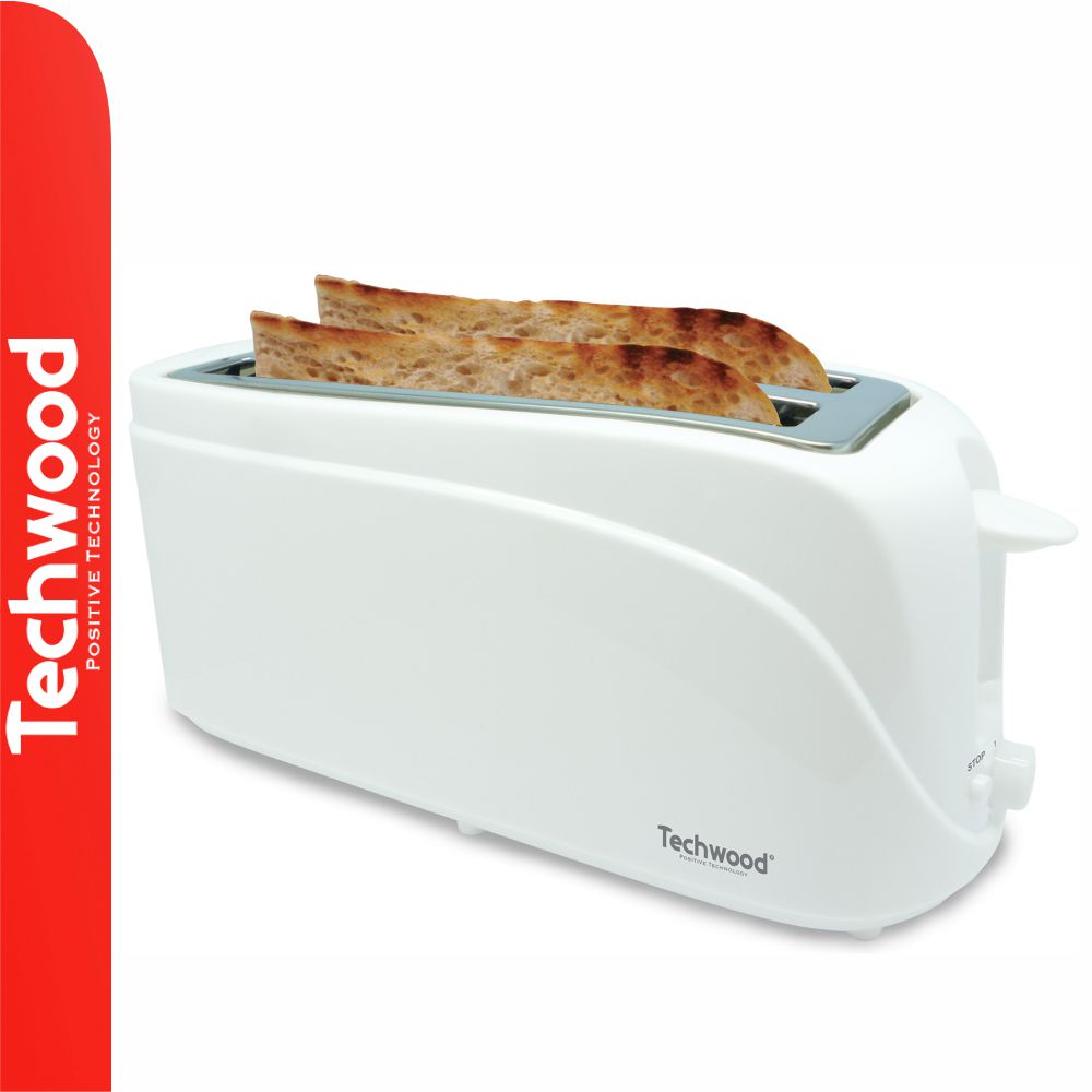Torradeira 2 Ranhuras Compridas 1300W Branca Techwood - Tauu.pt