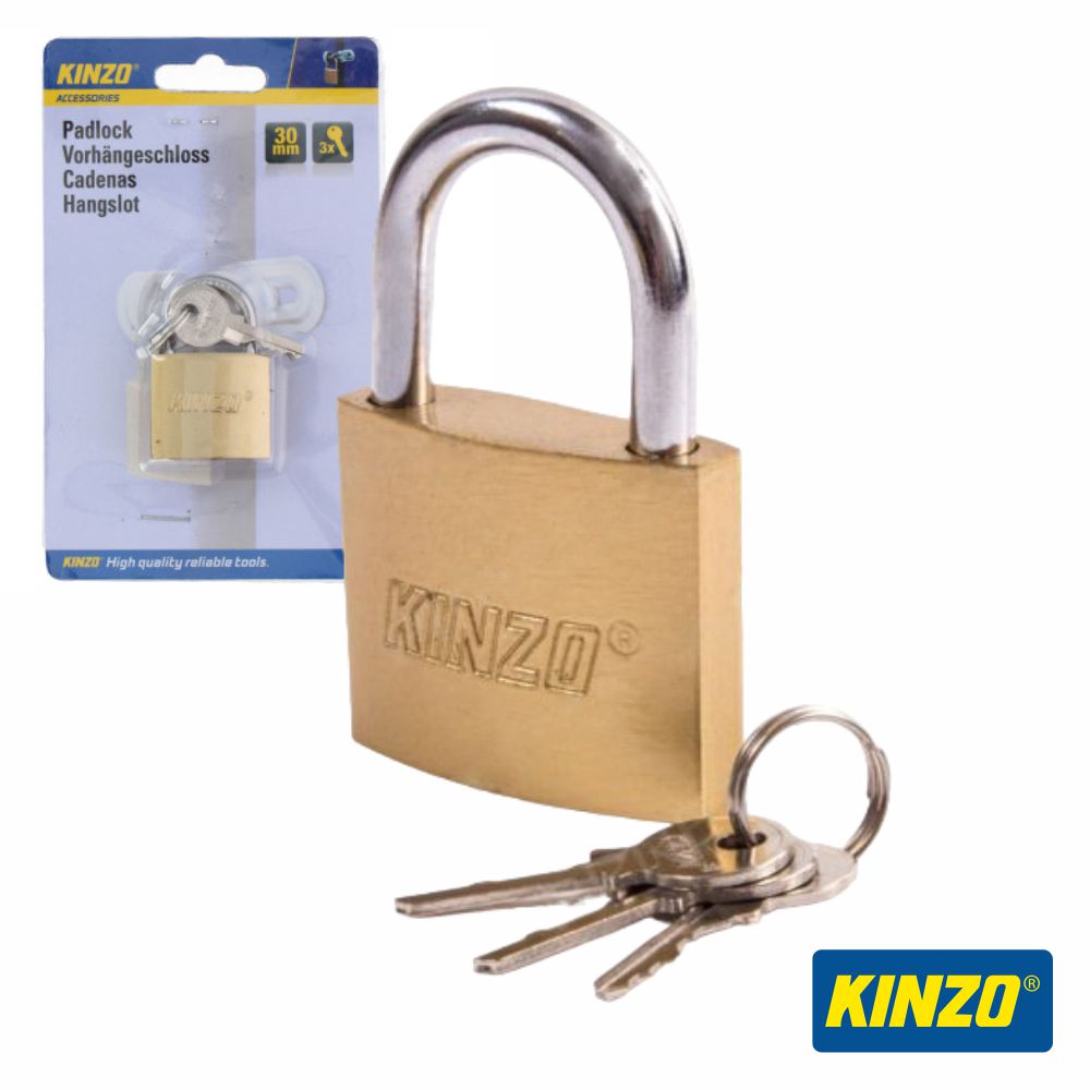 Cadeado 30Mm C/ 3 Chaves Kinzo - Tauu.pt