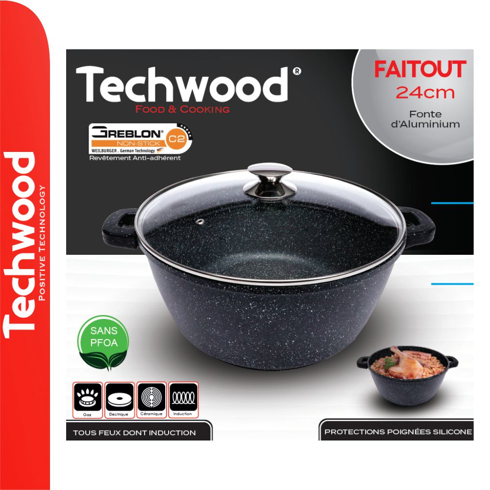 Panela Ø24Cm Inox C/ Tampa Vidro Ménage Techwood - Tauu.pt
