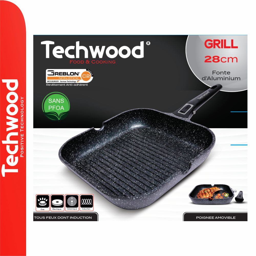 Grelhador Antiaderente 28X28Cm Ménage Techwood - Tauu.pt