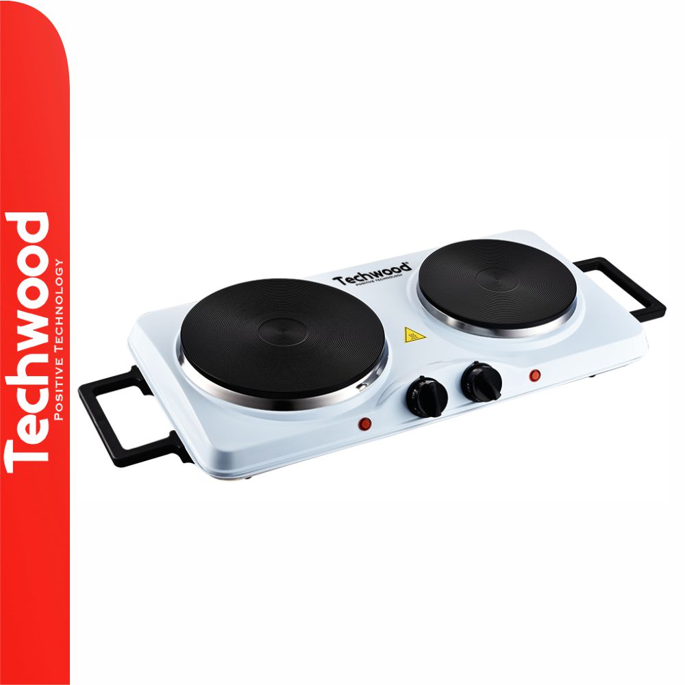 Fogão Elétrico 2 Placas 2500W Branco Techwood - Tauu.pt