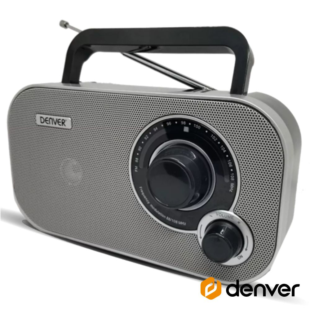 Rádio Fm Portátil Cinza Denver - Tauu,pt