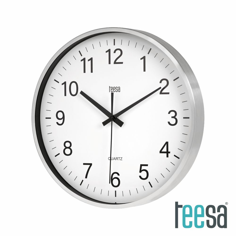 Relógio De Parede Redondo Prateado Ø30Cm Teesa - Tauu.pt