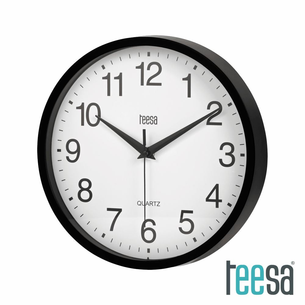 Relógio De Parede Redondo Preto Ø25Cm Teesa - Tauu.pt