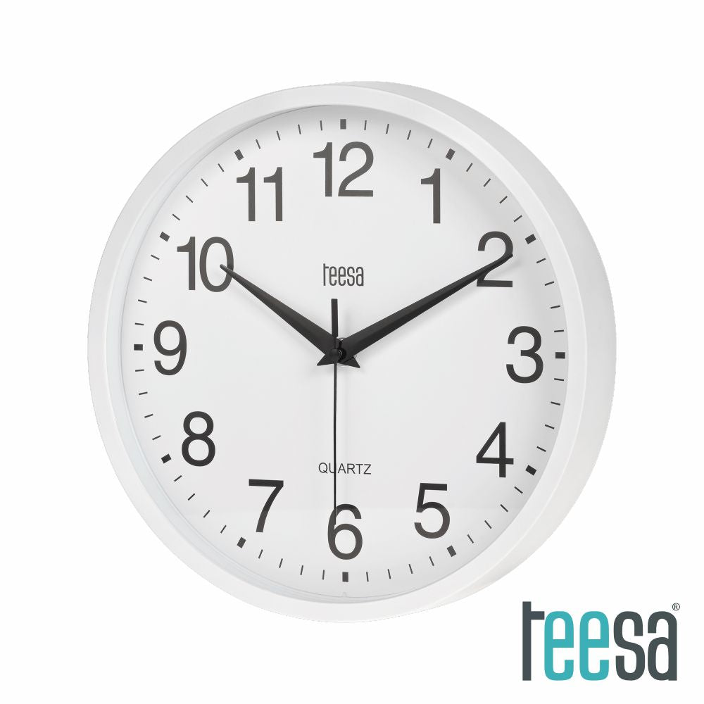 Relógio De Parede Redondo Branco Ø25Cm Teesa - Tauu.pt