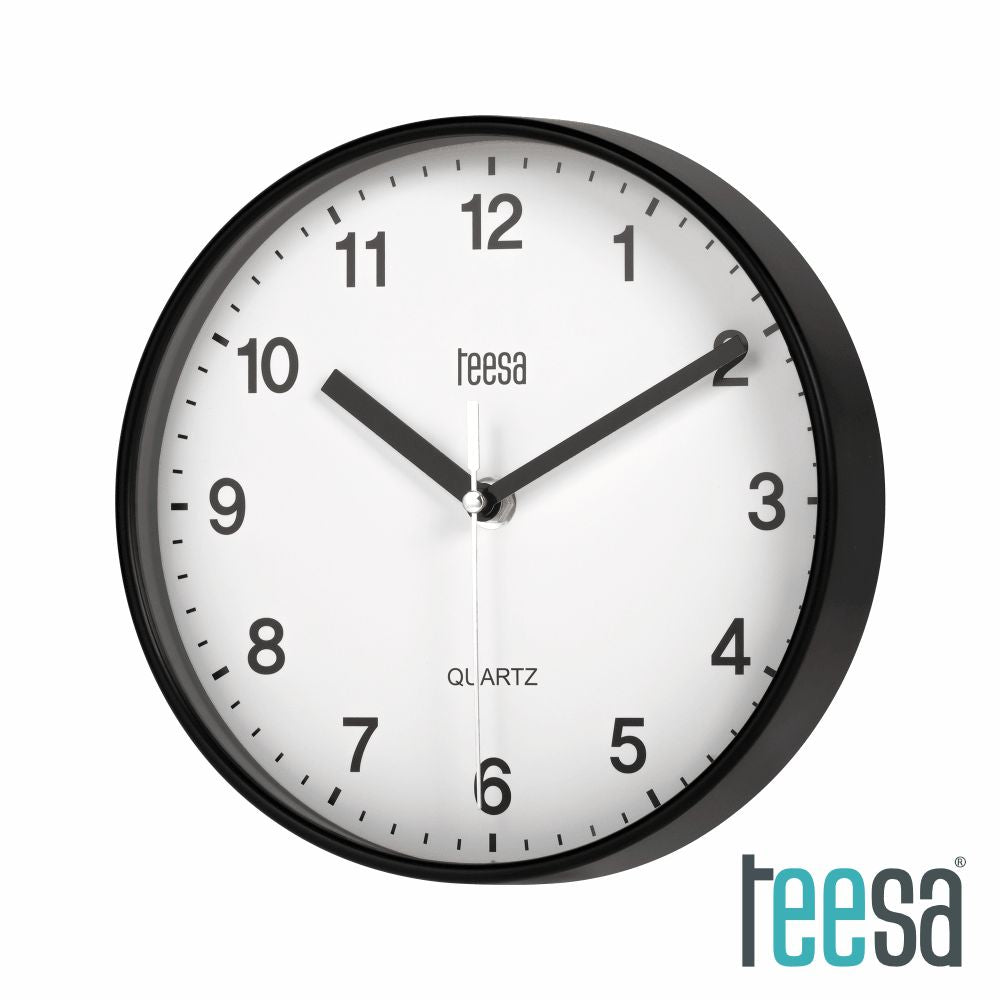 Relógio De Parede Redondo Preto Ø20Cm Teesa - Tauu.pt