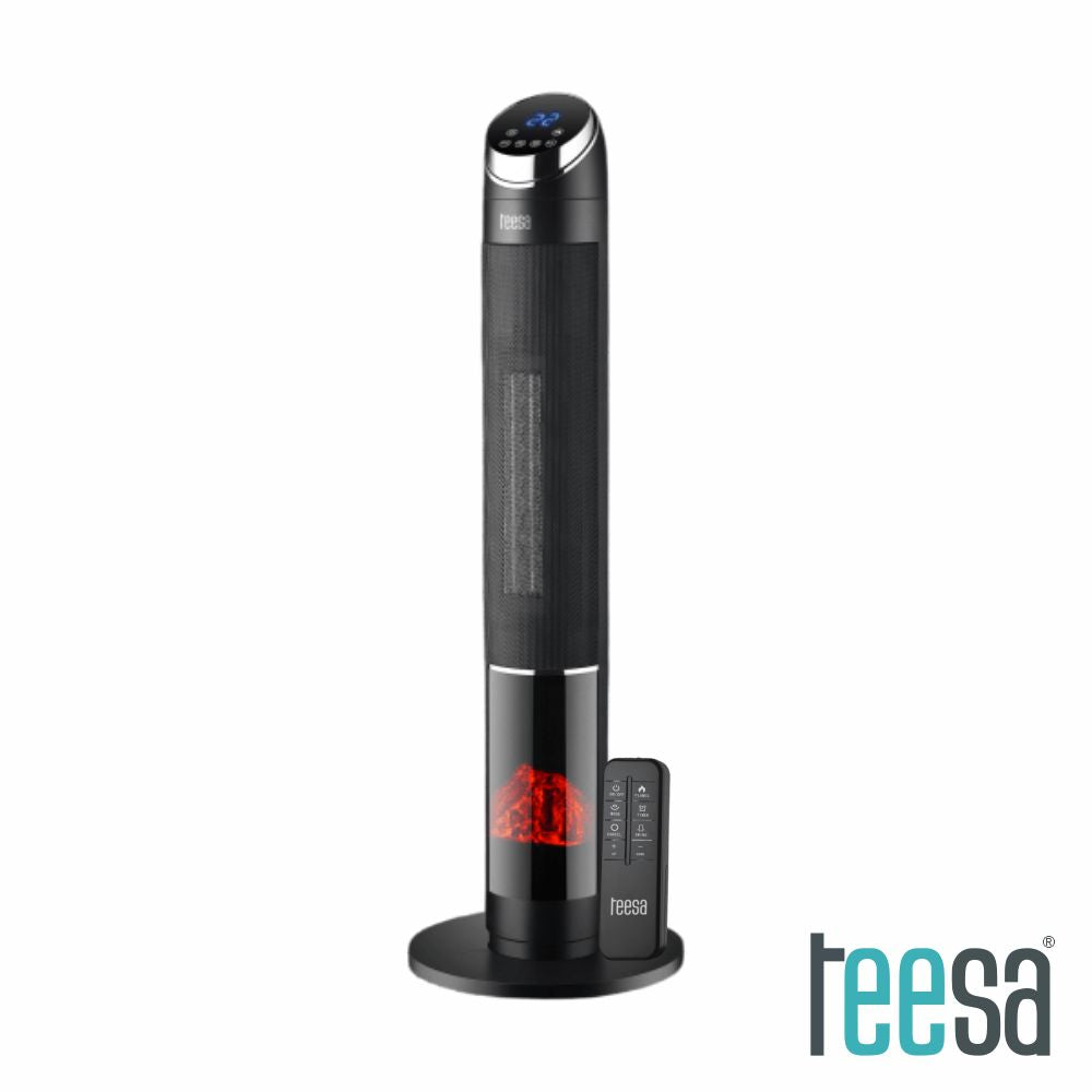 Aquecedor Cerâmico Torre 1000-2000W C/ Efeito Chama Teesa - Tauu.pt