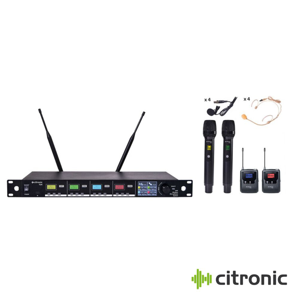 Central Uhf Profissional S/ Fios 4 Canais Citronic - Tauu.pt