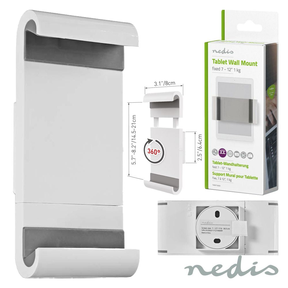 Suporte Universal Tablet/Ipad 7"-12" 360º De Parede - Tauu.pt