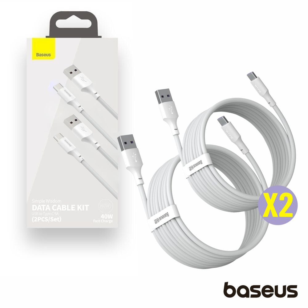 Conjunto 2 Cabos Usb-A / Usb-C Macho Pd 1,5M Baseus - Tauu,pt