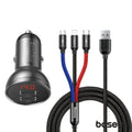 Adaptador Ficha Isqueiro 2 Usb-A 5V 4,8A C/ Cabo 3Em1 Baseus - Tauu,pt