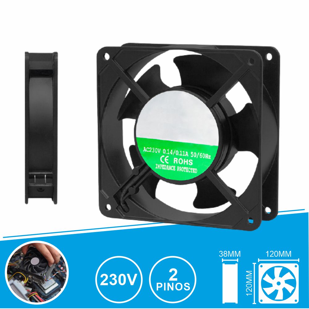 Ventoinha 230V 120X120X38Mm 2 Pinos - Tauu.pt