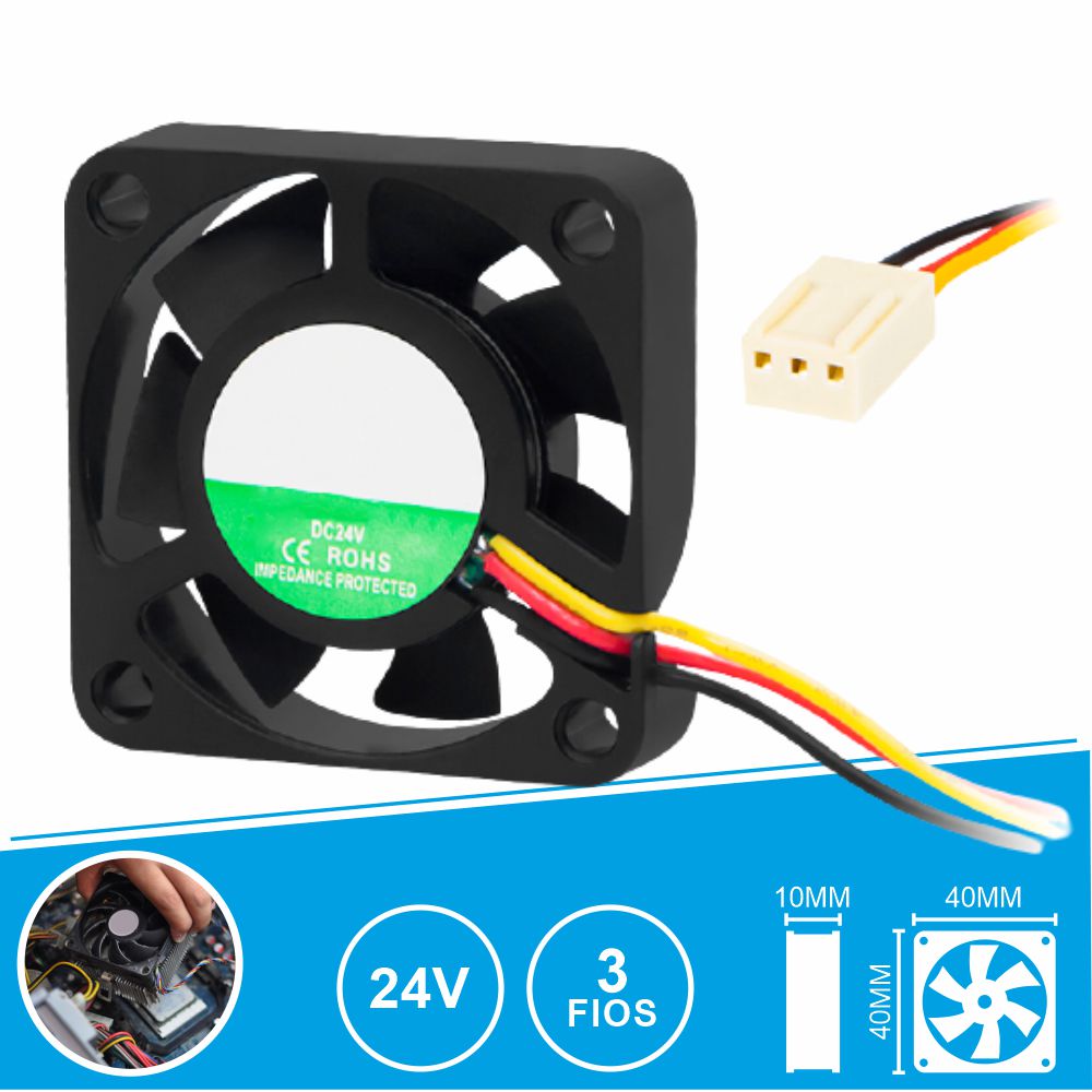 Ventoinha 24V 40X40X10Mm 3 Fios - Tauu,pt