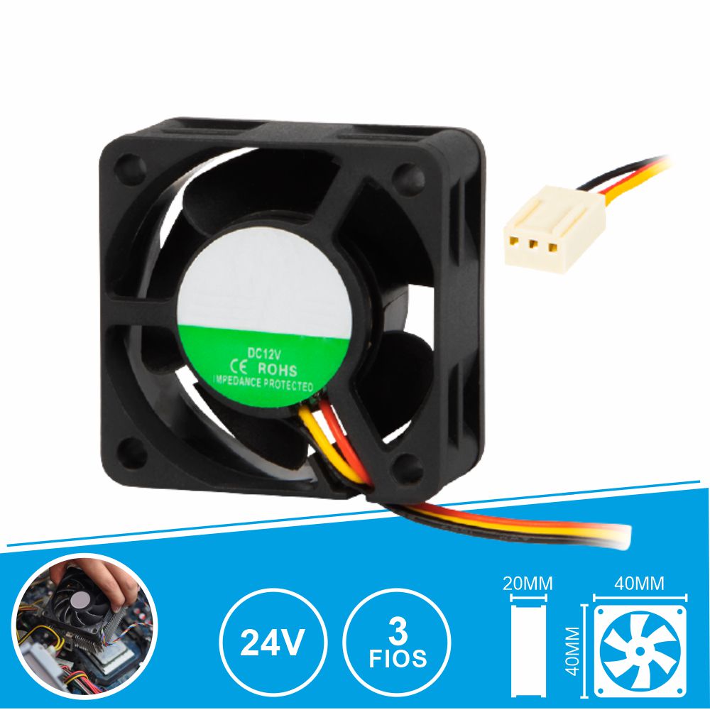 Ventoinha 24V 40X40X20Mm 3 Fios - Tauu.pt