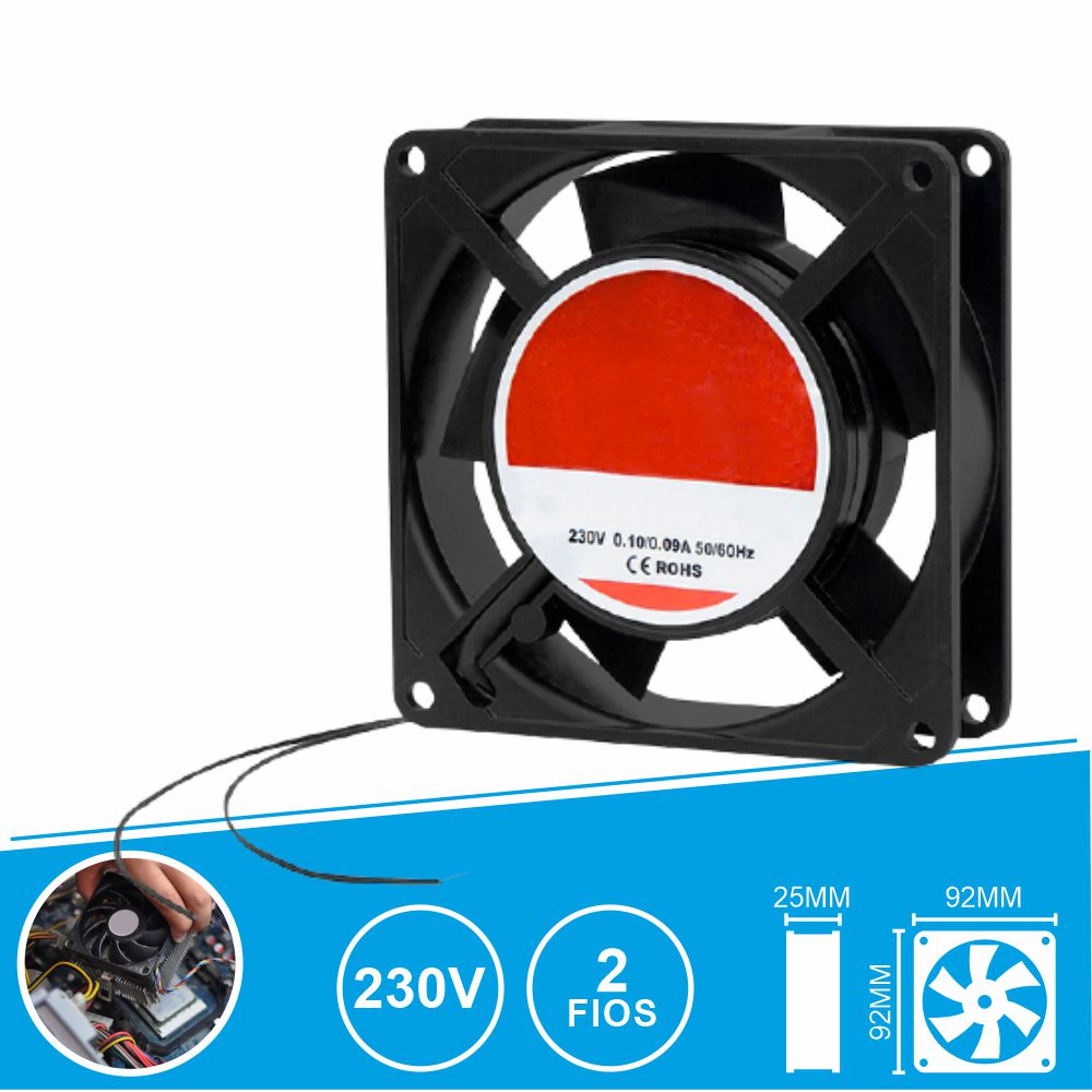 Ventoinha 230V 92X92X25Mm 2 Fios - Tauu.pt
