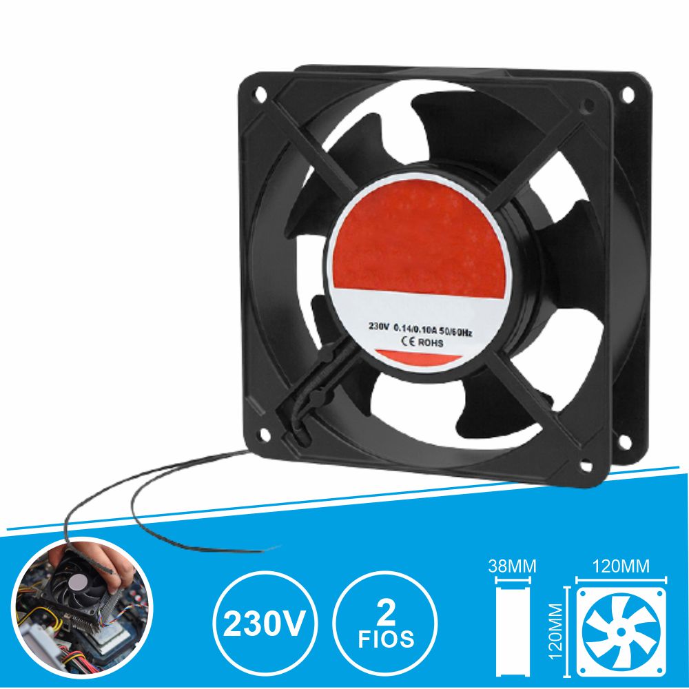 Ventoinha 230V 120X120X38Mm 2 Fios - Tauu.pt