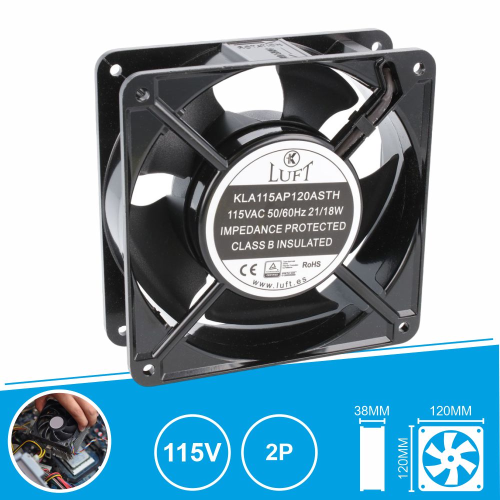 Ventoinha 115V 120X120X38Mm 2 Fios Kla115Ap120Asth Luft - Tauu.pt
