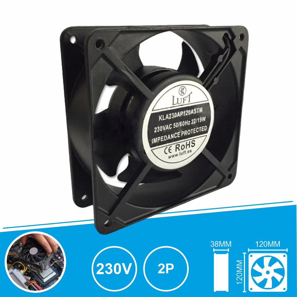 Ventoinha 230V 120X120X38Mm 2 Pinos Kla230Ap120Astm Luft - Tauu,pt