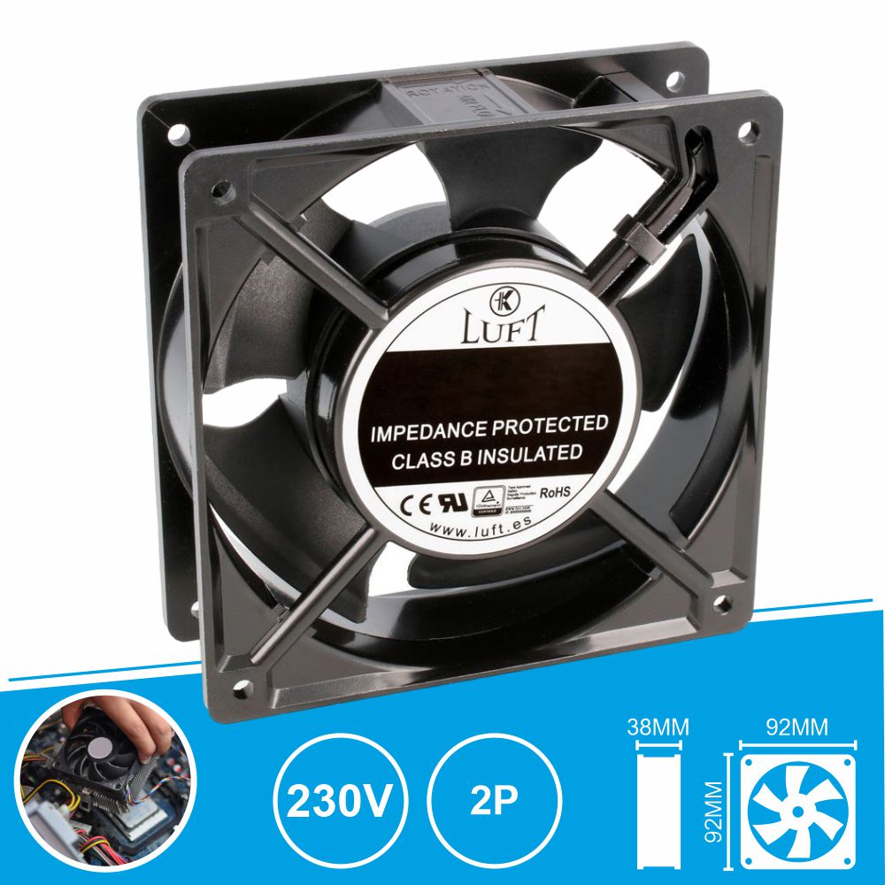 Ventoinha 230V 92X92X38Mm 2 Pinos Kla230Ap092Abth Luft - Tauu.pt