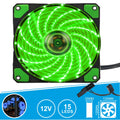 Ventoinha 12V 120X120X25Mm C/ 15 Leds Verde - Tauu.pt