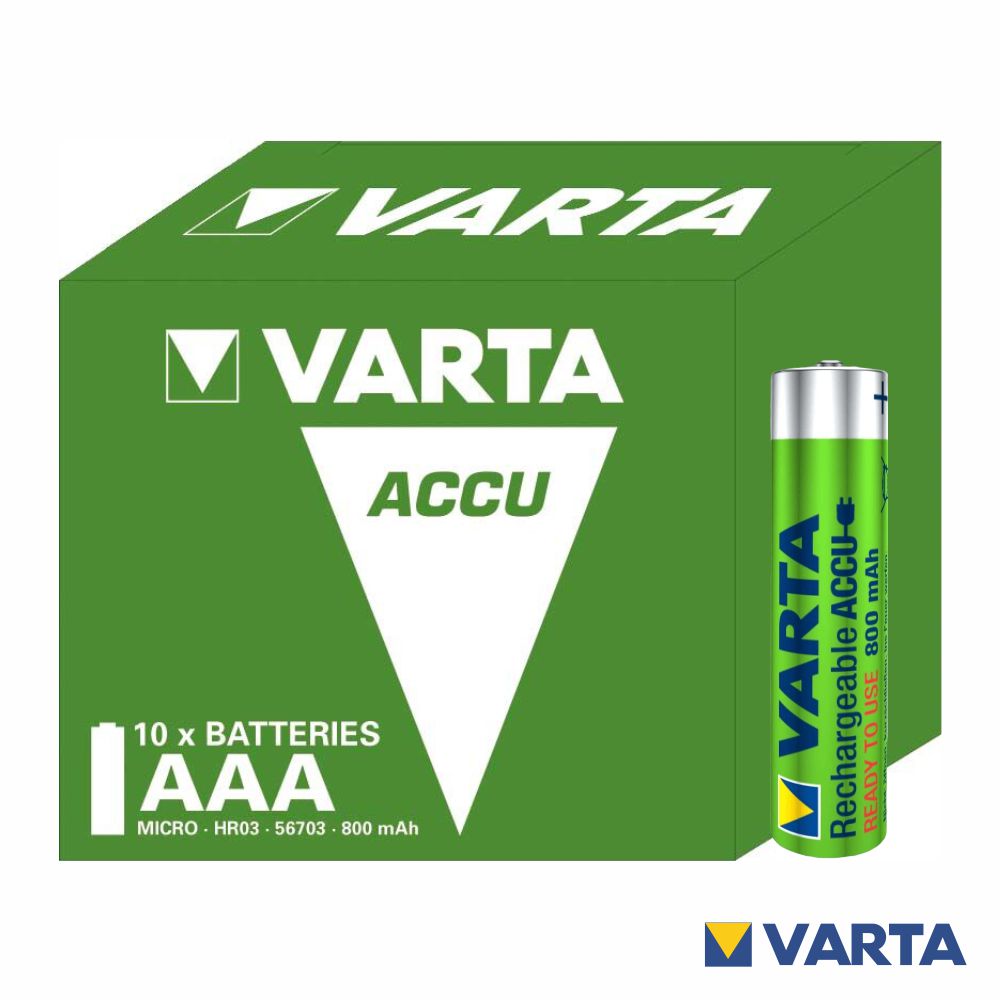 Pilha Recarregável Aaa 1.2V 800Ma 10X Ready2Use Varta - Tauu.pt