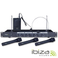 Central Microfone S/ Fios 4 Canais Vhf 201.1/207.5Mhz Ibiza - Tauu.pt