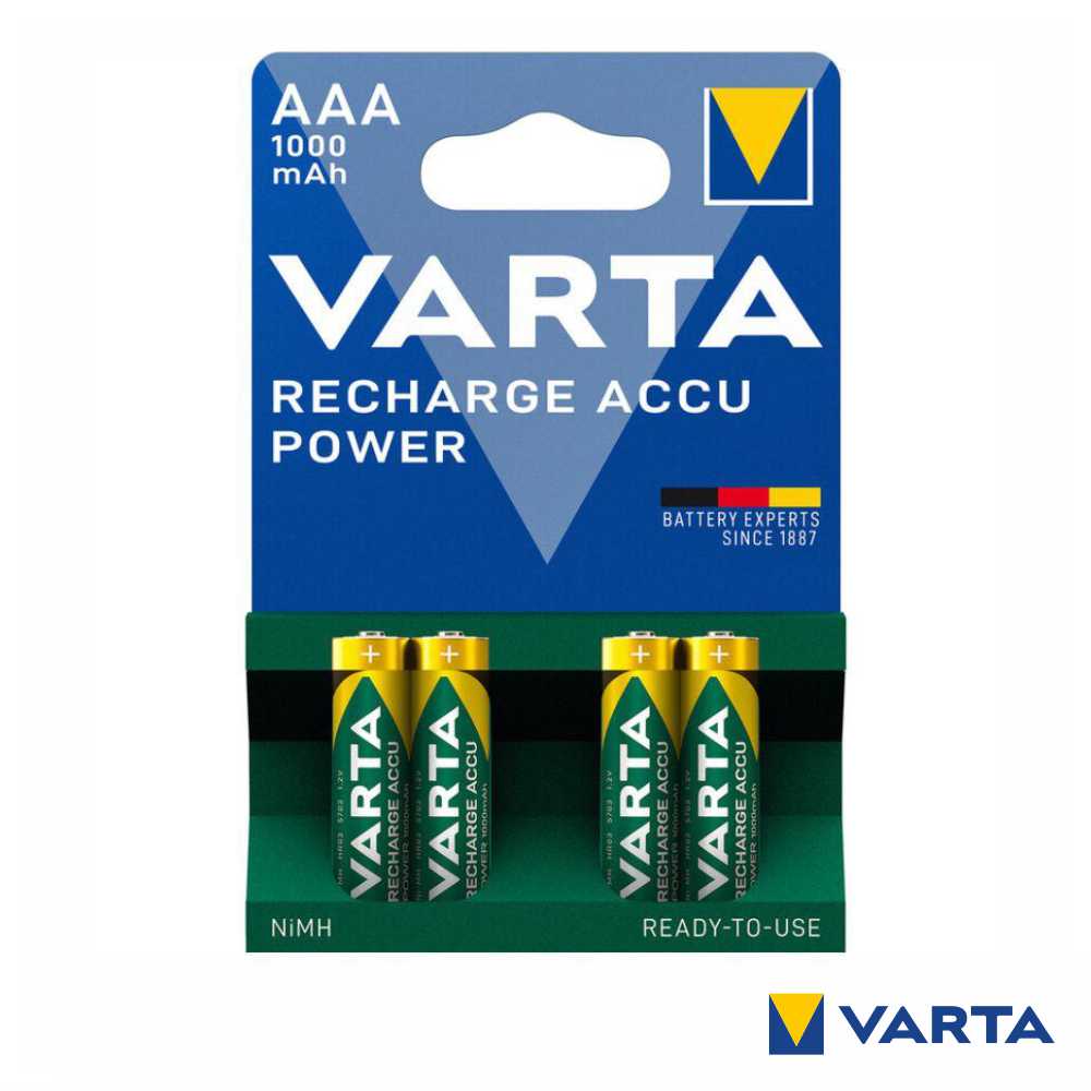 Pilha Recarregável Aaa 1,2V 1000Mah 4X Varta - Tauu,pt