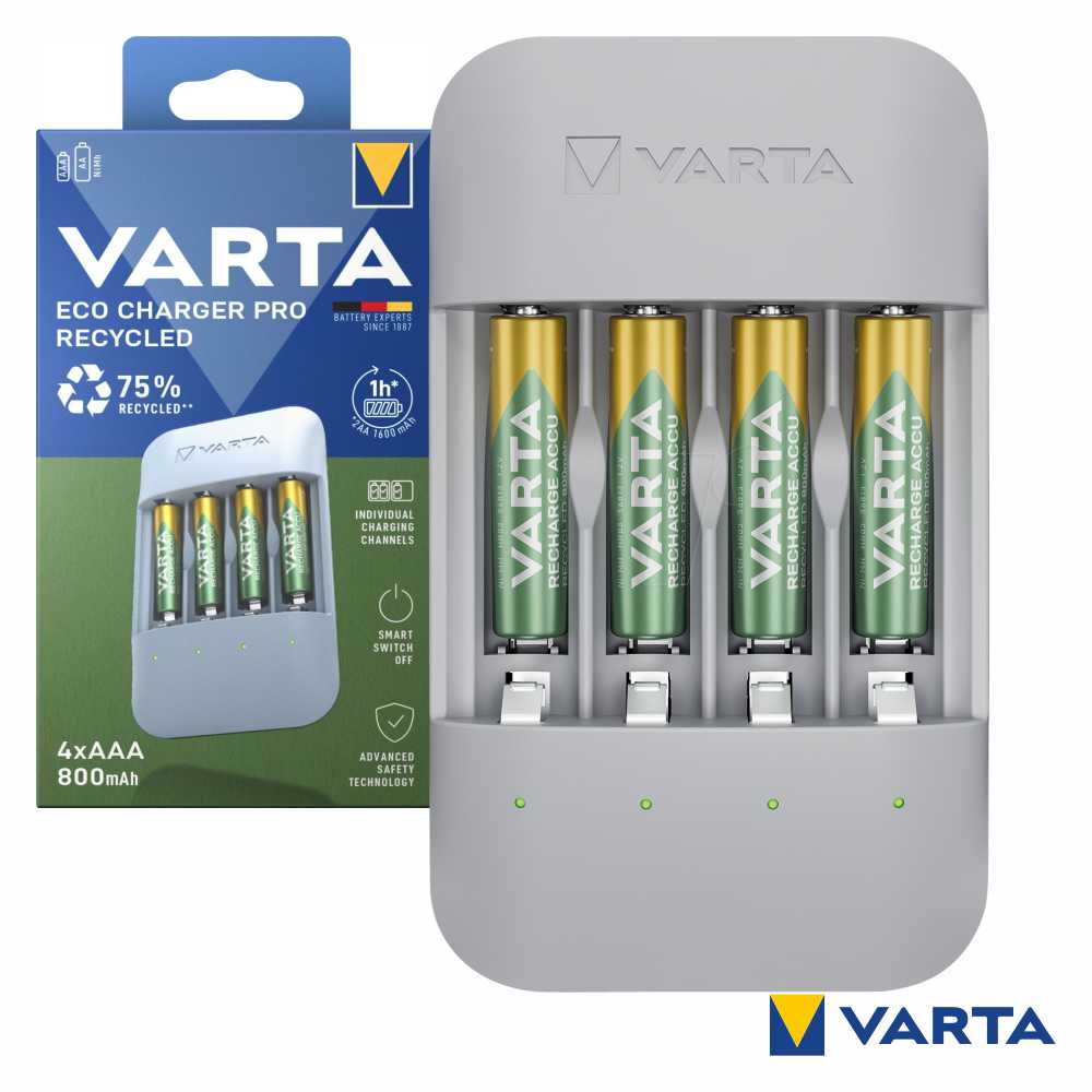 Carregador Pro Pilhas Aa/Aaa C/ 4X Aaa 800Mah 56813 Varta - Tauu,pt