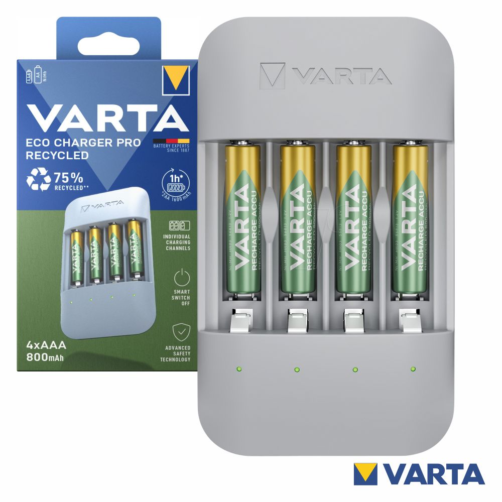 Carregador Pro Pilhas Aa/Aaa C/ 4X Aaa 800Mah 56813 Varta - Tauu.pt