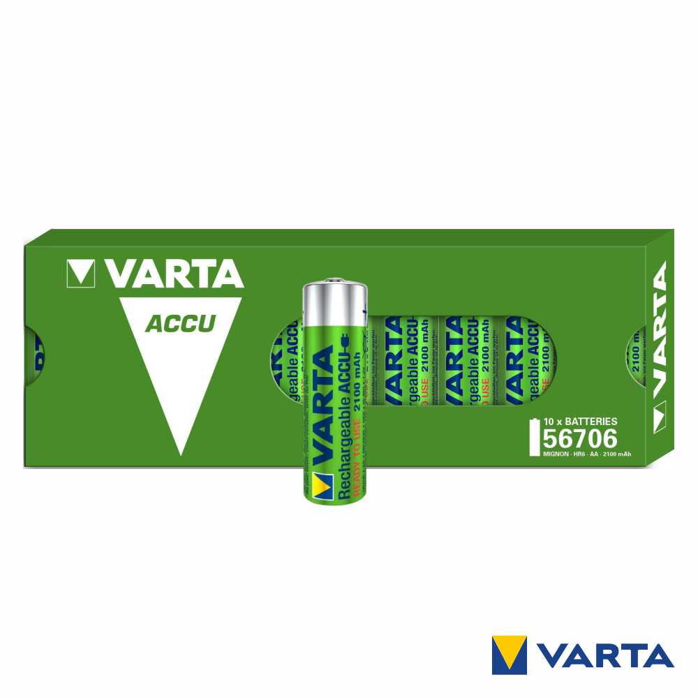 Pilha Recarregável Aa 1,2V 2100Ma 10X Ready2Use Varta - Tauu,pt