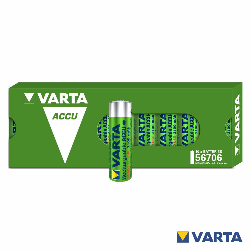 Pilha Recarregável Aa 1.2V 2100Ma 10X Ready2Use Varta - Tauu.pt