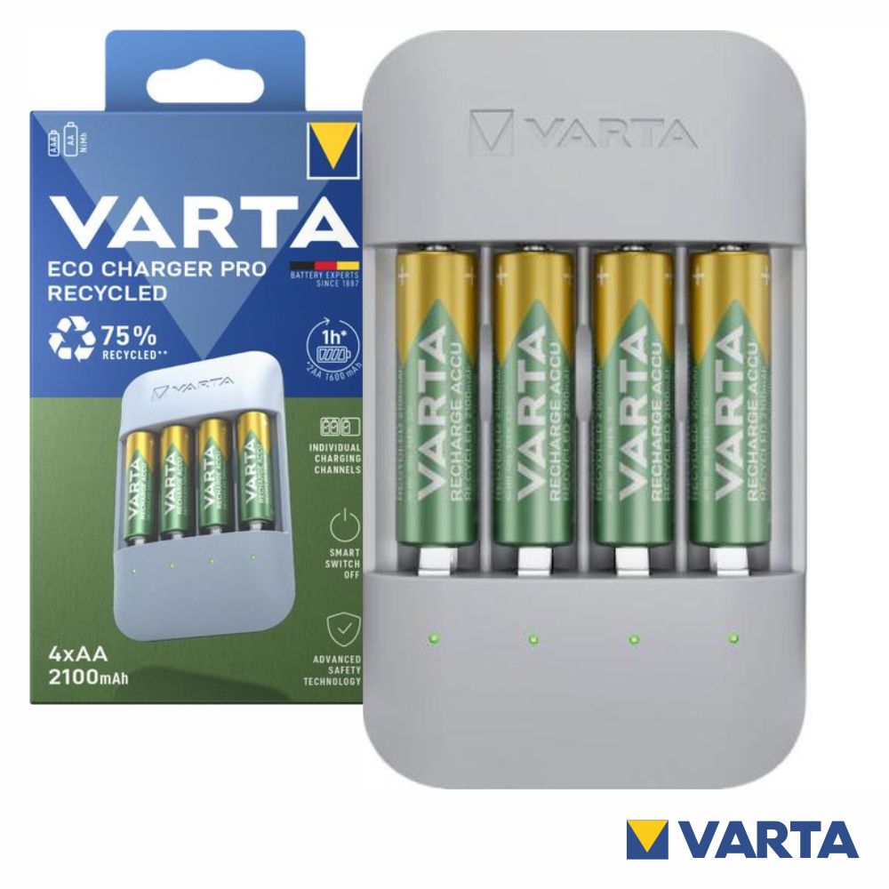 Carregador Pro Pilhas Aa/Aaa C/ 4X Aa 2100Mah 56816 Varta - Tauu.pt