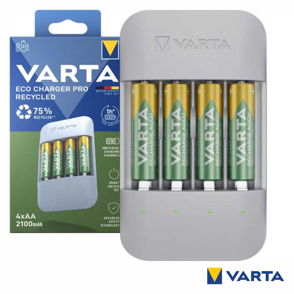Carregador Pro Pilhas Aa/Aaa C/ 4X Aa 2100Mah 56816 Varta - Tauu.pt