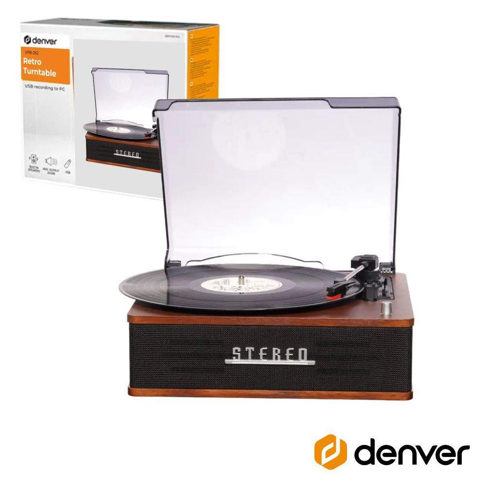 Gira-Discos 33/45/78Rpm Vintage 2X20W Bt Denver - Tauu.pt
