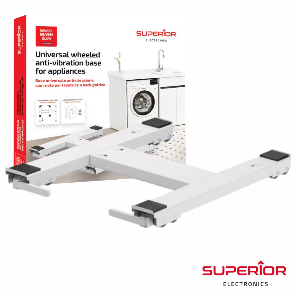 Suporte C/ Rodas P/ Máquina Lavar/Secar Roupa 90Kg 37~62Cm² - Tauu.pt
