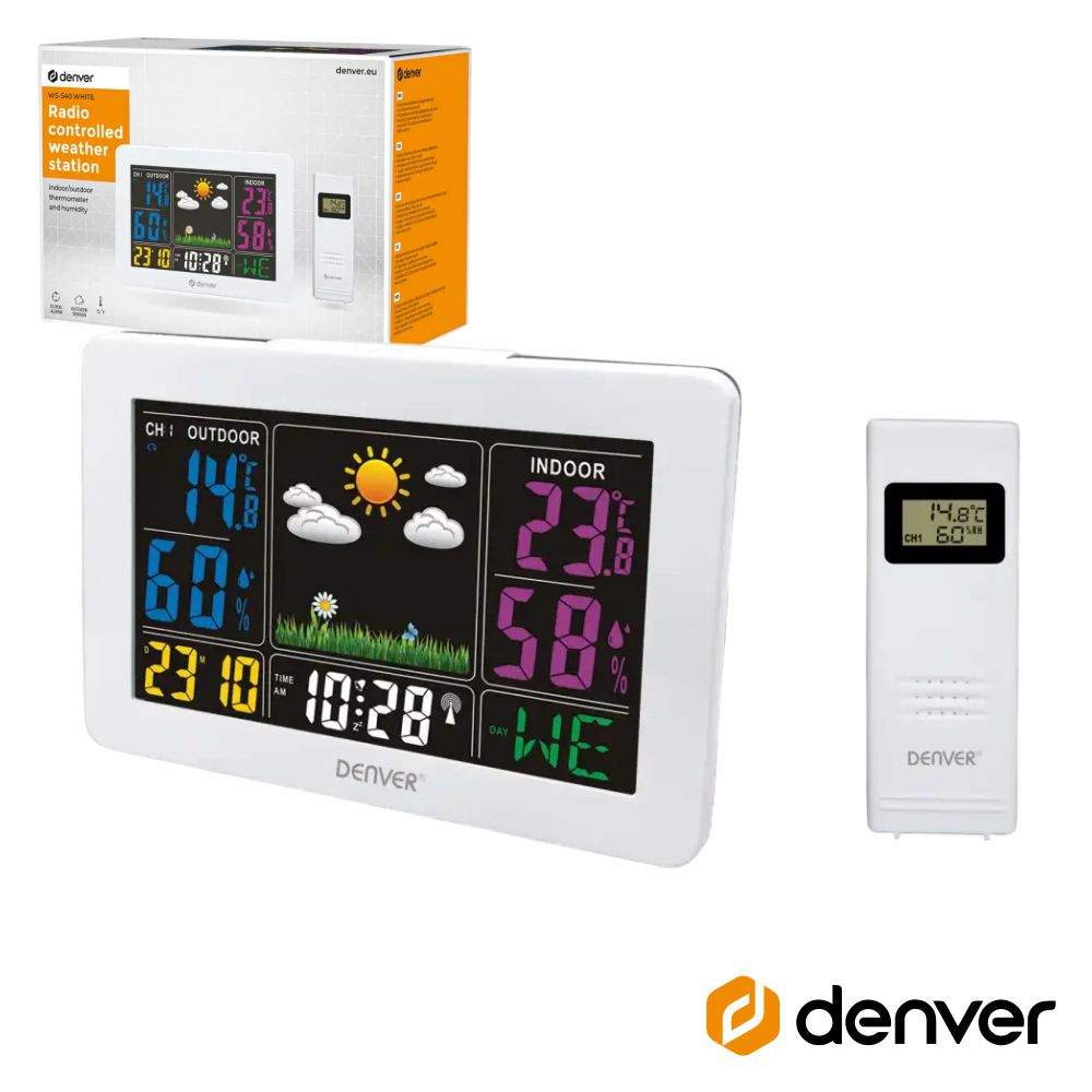 Estação Meteorológica S/ Fios C/ Visor Branco Denver - Tauu.pt