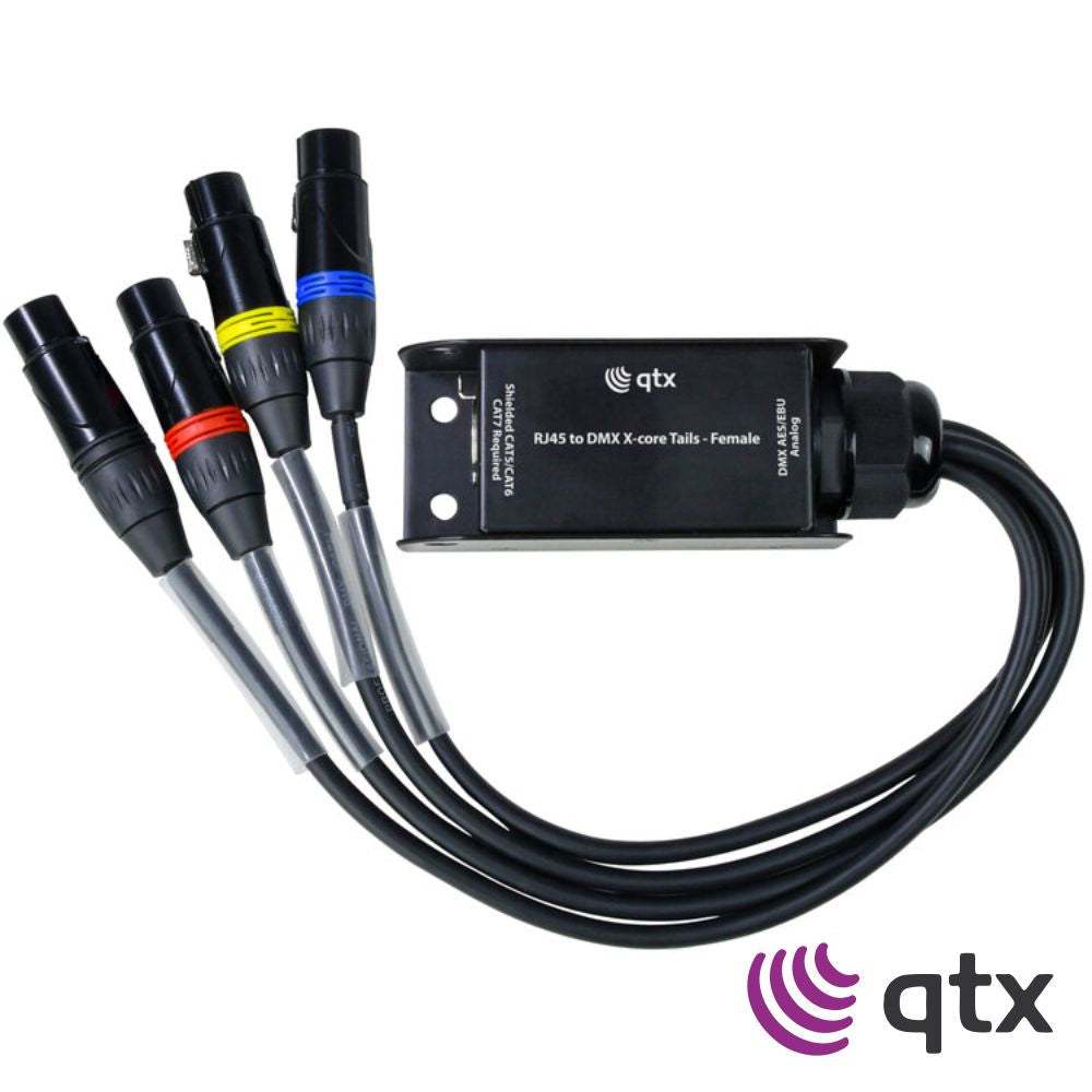Adaptador Fêmea Dmx Rj45 Fêmea / 4X Xlr 3P Macho Qtx - Tauu.pt
