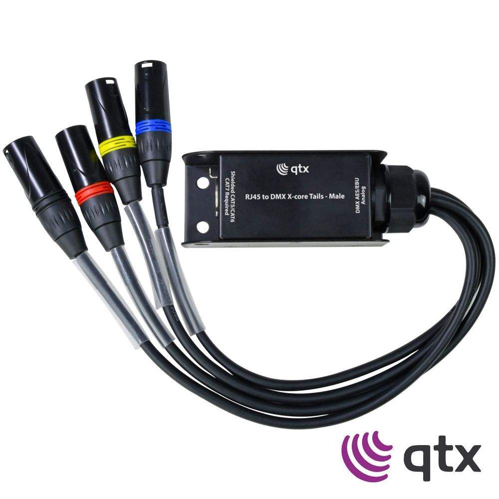 Adaptador Macho Dmx Rj45 Fêmea / 4X Xlr 3P Macho Qtx - Tauu.pt
