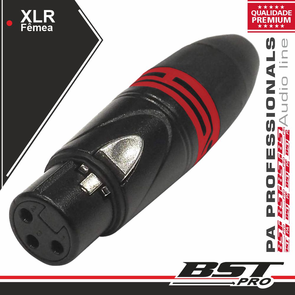 Ficha Xlr 3P Fêmea Niquelado Bstpro - Tauu.pt