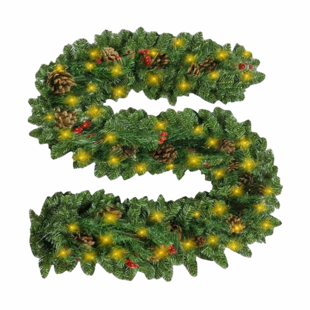 Grinalda De Natal Tipo Ramo De Pinheiro C/ 50 Led 2.7M Hq - Tauu.pt